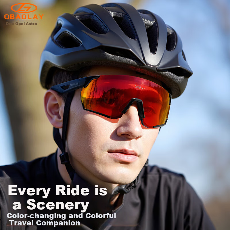 OBAOLAY Color-Changing Cycling Glasses for Running, Day And Night Use, Mountain And Road Bike Windproof Sports Goggles 1