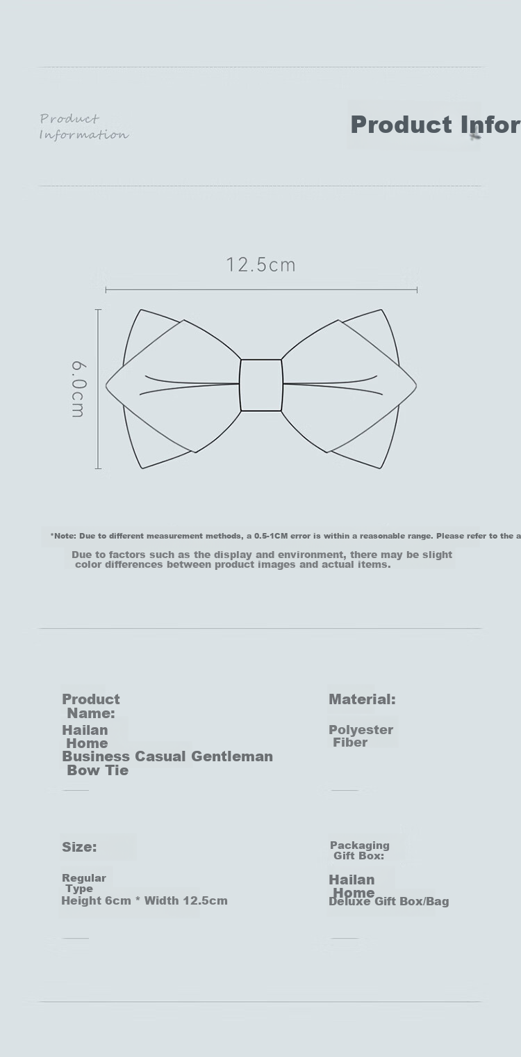 HLA Bow Tie for Men, Birthday Gift for Boyfriend, Husband, Groom, Business Wedding Tie, Flower Bow 8