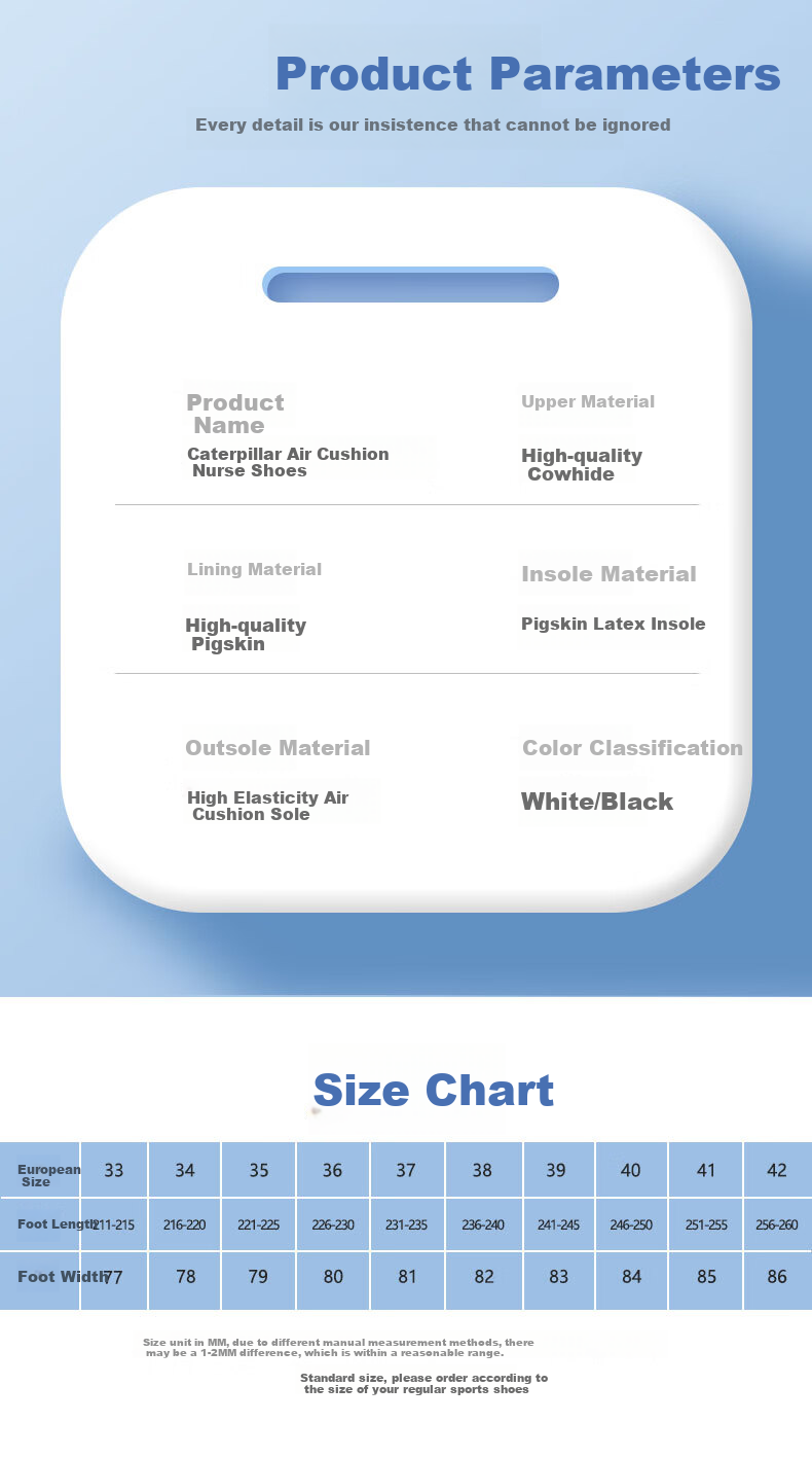 Feiying Air Cushion Nurse Shoes for Women, Spring And Autumn Style, Genuine Leather, Comfortable And Breathable Medical Work Shoes 2-2062 White Size 35 4