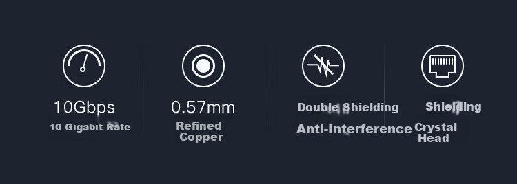 CHOOSEAL Cat6A Ethernet Cable, Single-Strand Pure Copper Thickened Cat6A Double-Shielded High-Speed Network Patch Cord, 10 Gigabit Network Connection, Computer Broadband Gaming Pre-Made Cable, 15 Meters, QS2669 1