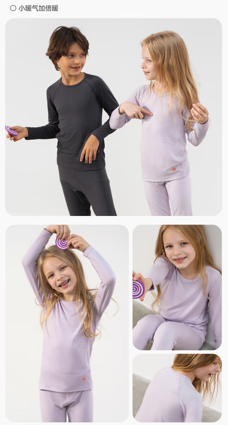 AIMER KIDS Double Warmth Moisture-Absorbing Thermal Underwear Boys Double-Layer Stomach and Neck Protection Autumn Blue Top 175 2