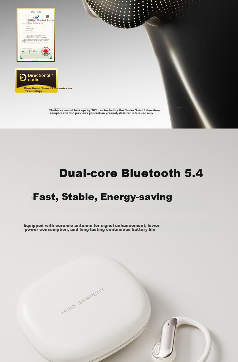 Holy Serpent Tianqin [15% Refreshing Subsidy], Bluetooth Earphones, Over-Ear Style, Latest 2026 Model, Wireless Sports Open-Style Running Headphones, Not In-Ear Bone Conduction Concept, Ranked Top Te 9