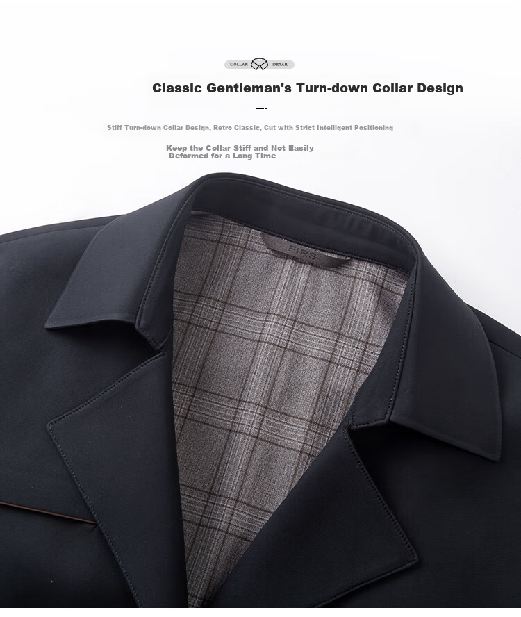 FIRS Flip Collar Jacket, Mulberry Silk, Business Casual, Elastic, Wrinkle-Resistant, Crisp And Smooth, Breathable, Anti-Pilling 4