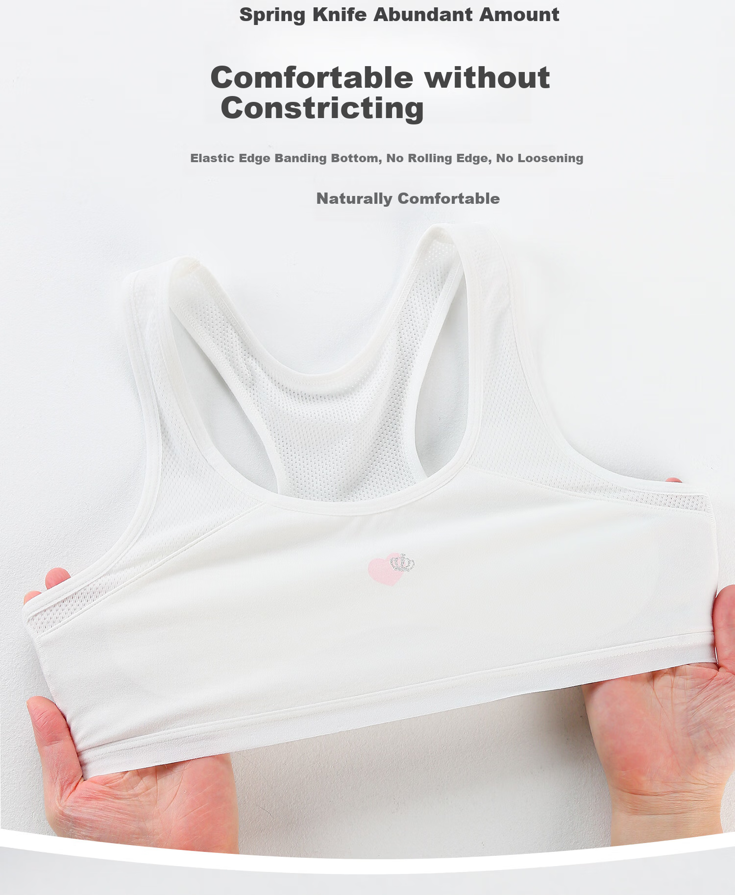 Ailier&ouluola Children's Underwear, for Girls Aged 7-12, Elementary School Students, Pure Cotton, Puberty Training Bra, First Stage, Sports Bra, Size 75A 2