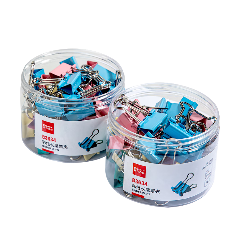 COMIX 96 Pieces 25mm Colorful Binder Clips, No. 4 Metal Paper Clips, Office Supplies EB411