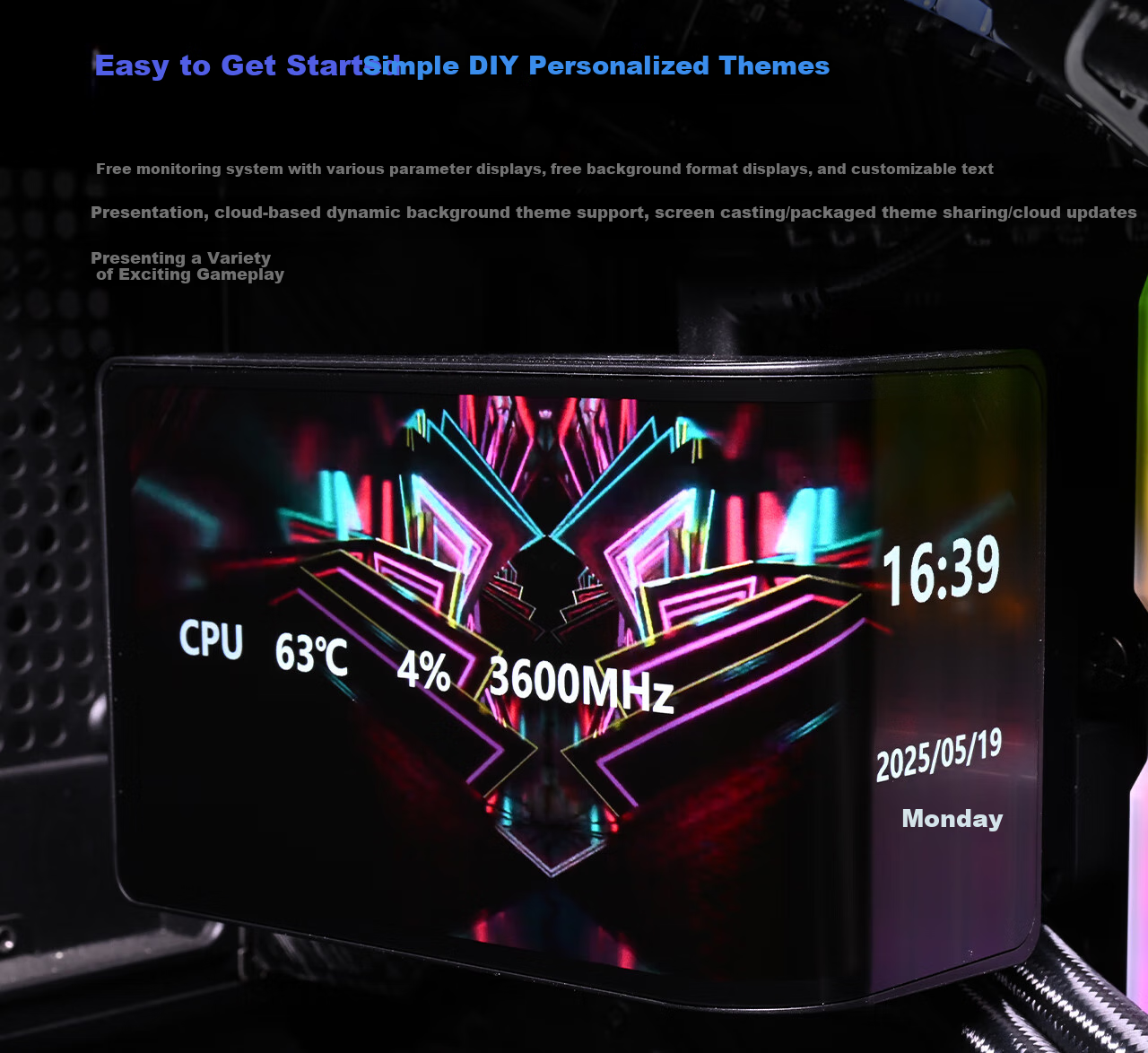 Thermalright Wonder Vision 360 UB ARGB BLACK, 3D Curved Screen Water Cooling Radiator, WV360 UB ARGB BLACK 9