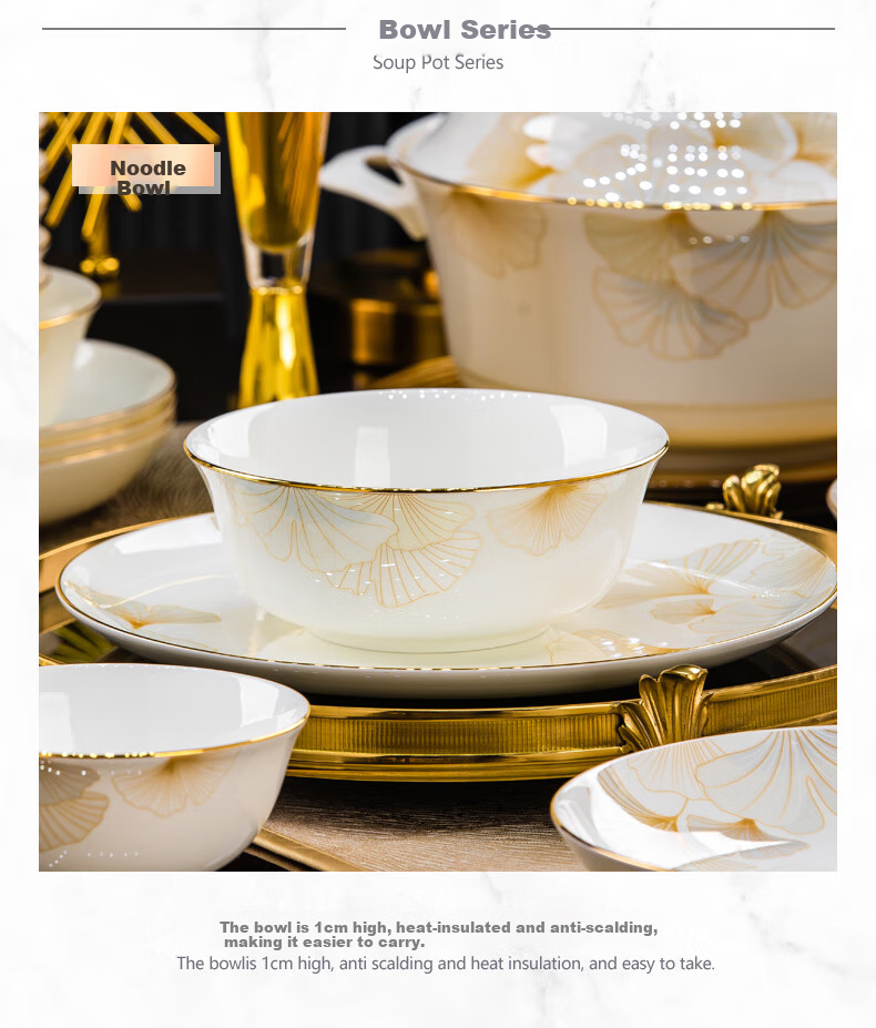 KANGQIN Ceramic Chopsticks, Bowls And Plates Set, Chinese-Style Luxury Tableware Set, Premium Feel, 81-Piece Upgraded Gift Box 18