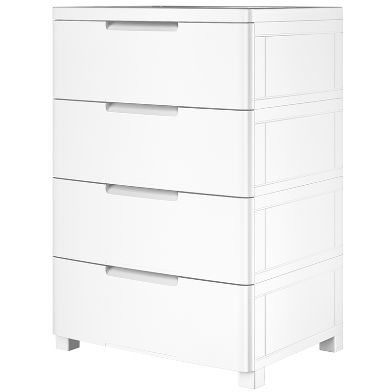 JEKO&JEKO Drawer Storage Cabinet Bedroom Living Room Storage Wardrobe Bedside Cabinet Toy Snack Organizer 4-Tier Chest of Drawers
