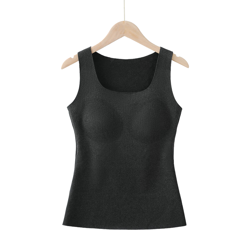 Herbal Original Women's Thermal Fleece-Lined Thickened Vest with Chest Pad Autumn Winter New Lamb Wool Base Shirt Outerwear Autumn Top