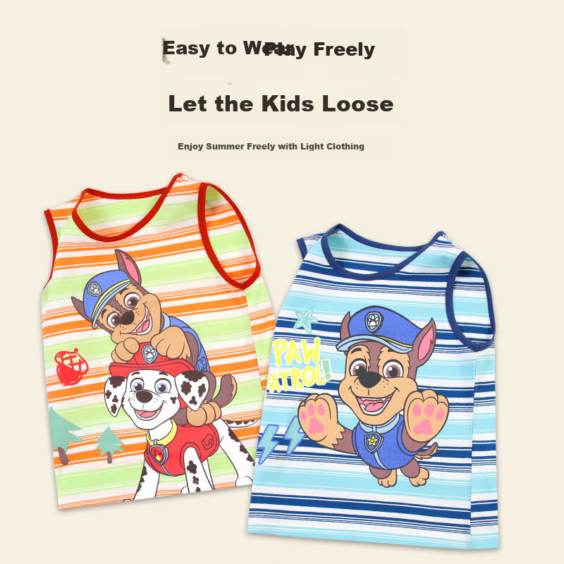 PAW PATROL Children's Vest Boys' Class A Cartoon Undershirt Summer Breathable Baby Sleeveless T-Shirt PA1913P2 105
