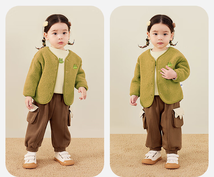 Minibala Unisex Baby Lamb Wool Thickened Coat 2025 Autumn Winter [Reversible] 12