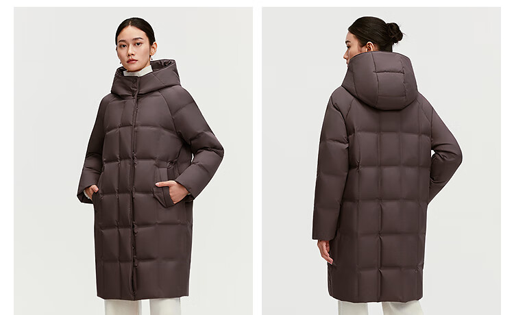 BOSIDENG 25-Year Winter Women's Thickened Hooded Loose Mid-Length Business Versatile Mall-Style Down Jacket 7