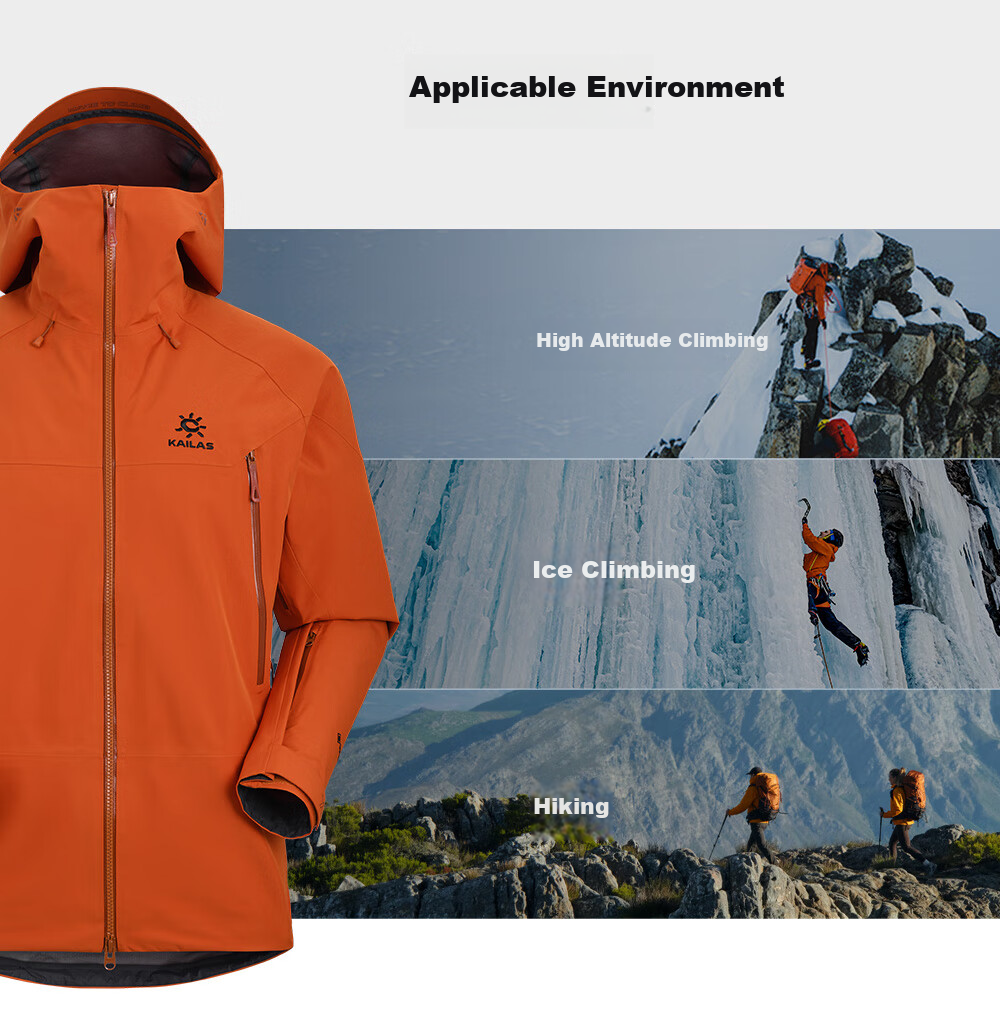 KAILAS MONT X All-Weather Hardshell Jacket for Men And Women, GTX Outdoor Waterproof Professional Mountaineering Coat 15
