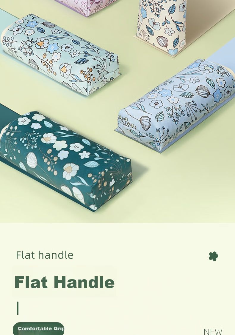 Tiantangshan UV Protection Folding Umbrella, Sun Umbrella Pocket Capsule Floral Pattern Five-Fold Black Gel Sunscreen, Forest Gree 1