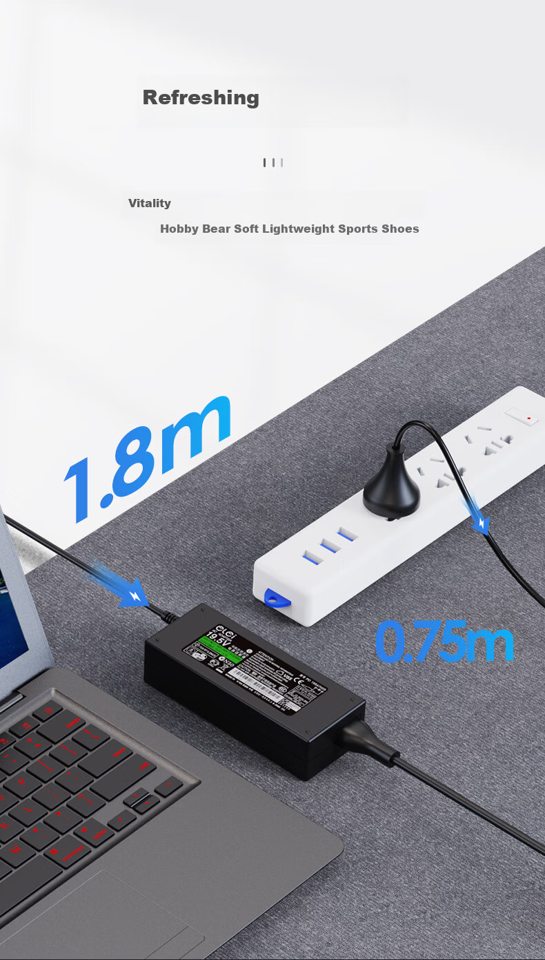 Elei Compatible with SONY, 19.5V 3.9A 76W Laptop Power Adapter, 4.7A Power Cord, VGP-AC19V37 Computer Charger 1