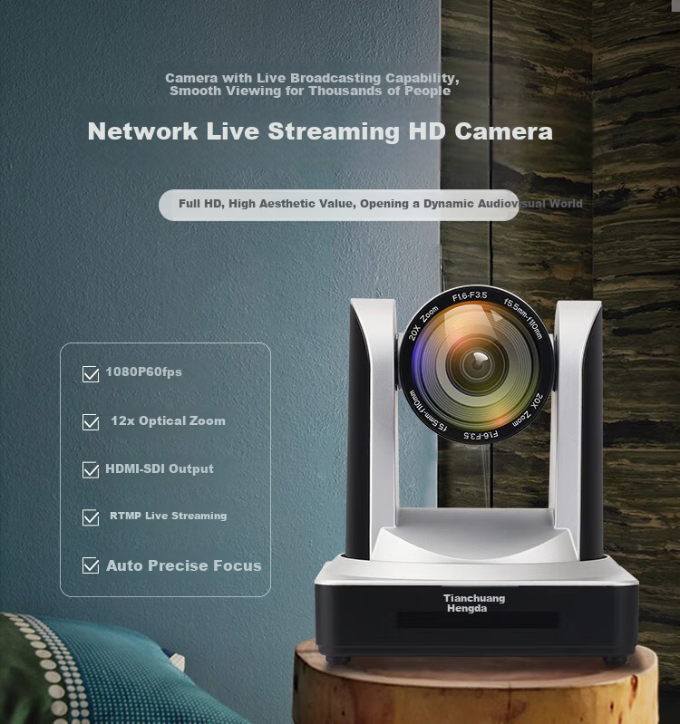 TCHD Video Tianchuanghengda Ultra HD Live Streaming Camera, E-commerce Product Camera, HDMII Dedicated 1080P Beauty Camera, Video Conference Camera TC-980S 1