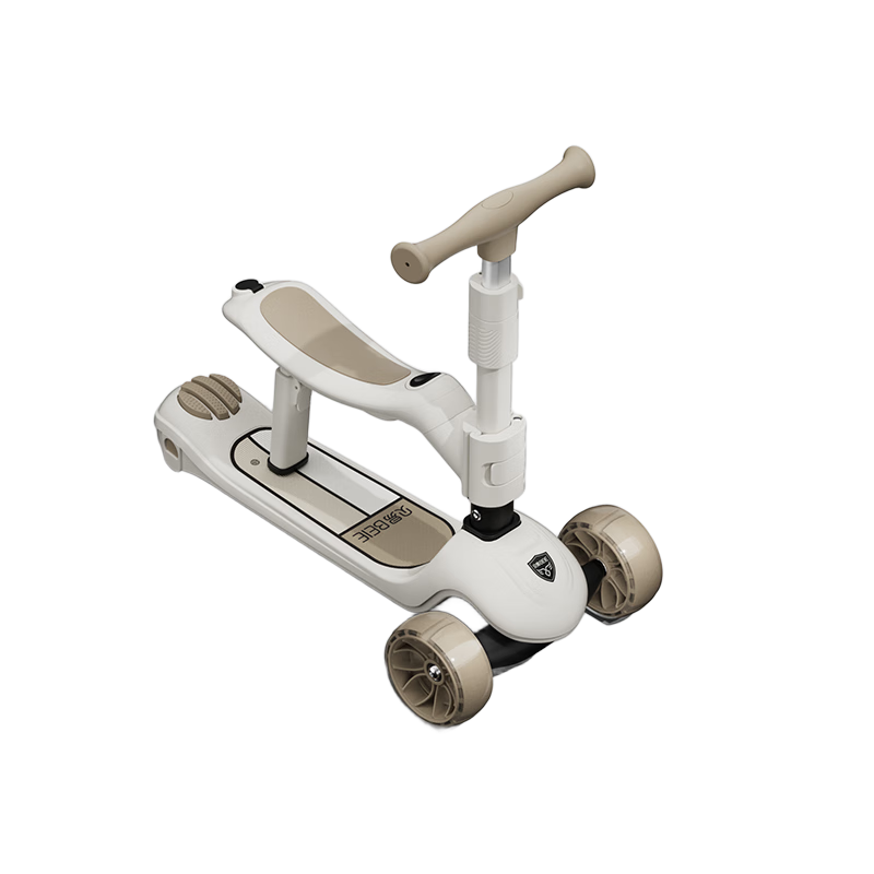 BEIESTATE Supreme Pro 2-in-1 Scooter Foldable Kids Scooter for Ages 1-3-6 Birthday Gift Khaki
