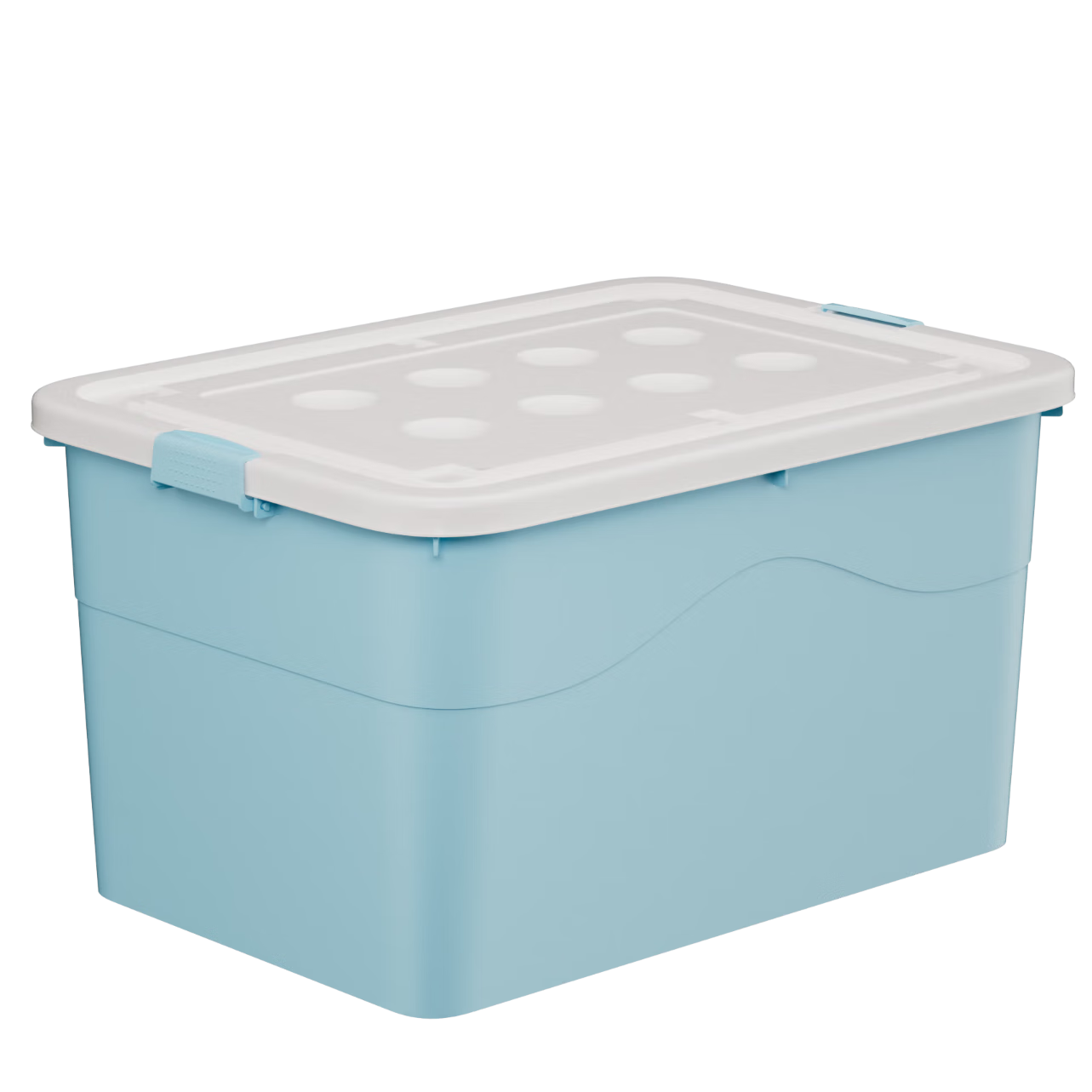 SPACEXPERT Car Plastic Storage Box with Wheels, Clothes Organizer, External Dimensions 72L, 58*40*31cm, Blue, 1 Piece