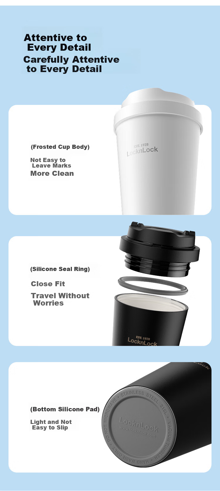 LOCK&LOCK Ceramic-Coated Energy-Saving Insulated Coffee Mug for Men And Women, Portable Water Cup, 550ML, Red 23