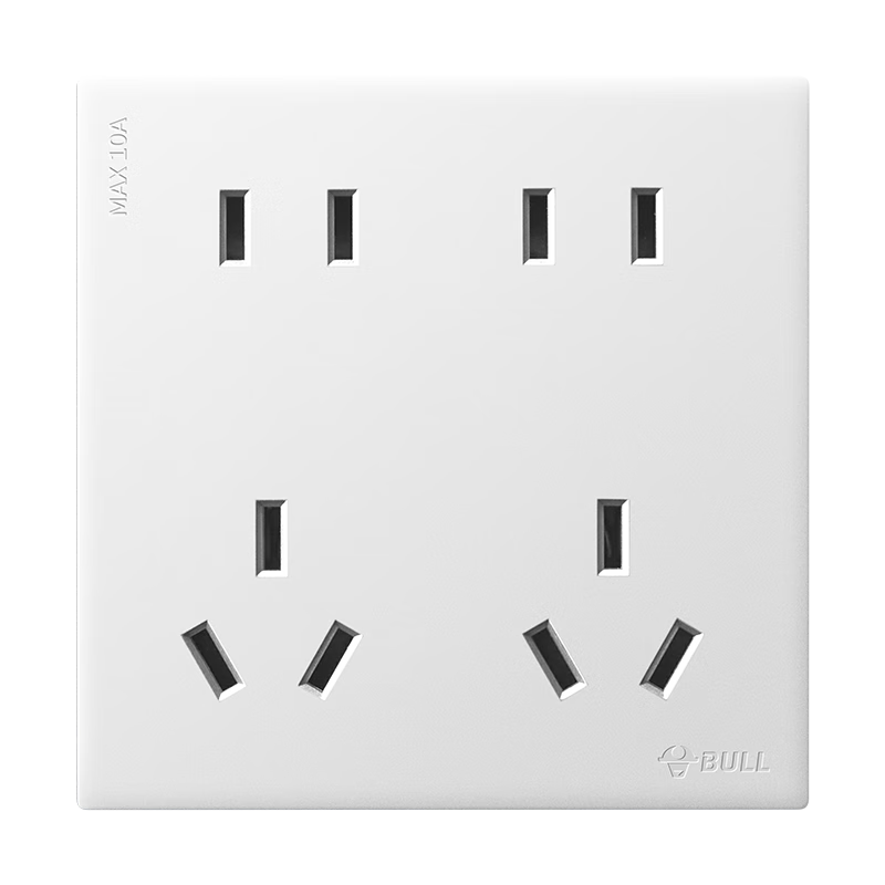 BULL G60 Series 10-Hole 86-Type Ultra-Thin Switch Socket Panel 5-Pack G60Z423 Frost White