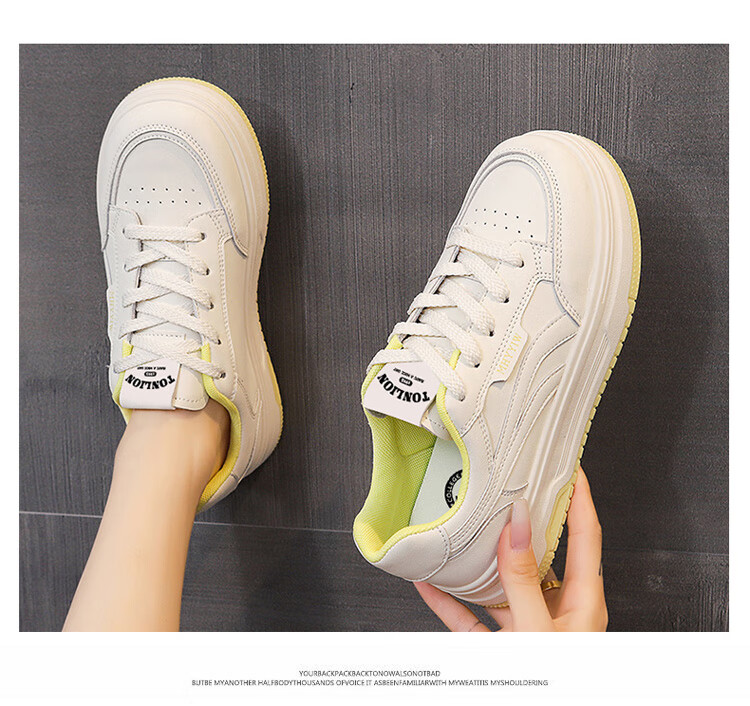 TonLion Women's Shoes 2026 Spring Summer Student White Casual Sneakers Versatile Sports Trendy Shoes White Size 37 6