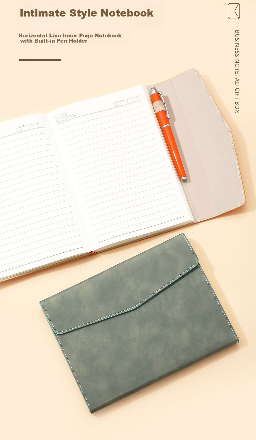 Longe Notebook, Stylish Stationery, Simple Journal, Creative Tri-Fold Handbag-Style Diary, Thick Notebook, Customizable with Corporate Logo 6