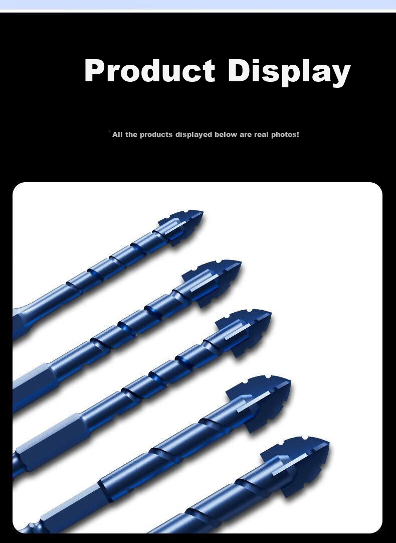 Yanran Upgraded Focused Drill Bit for Ceramic Tiles And Marble Boards, Specialized Hole Drilling with Hexagonal Shank [6mm], 5 Pieces 10