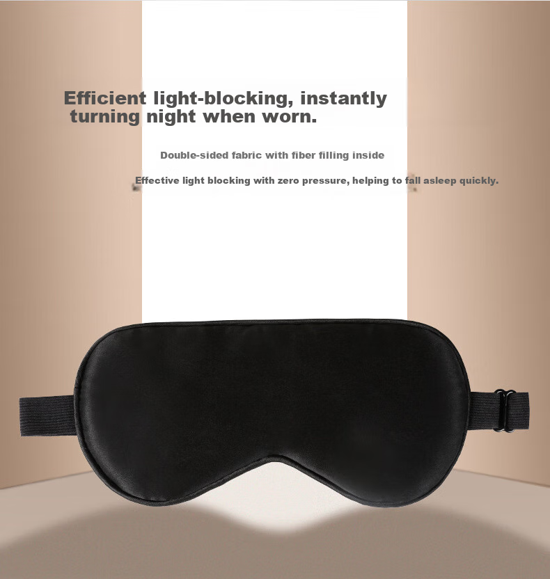 YIDUN Silk Eye Mask, Adjustable Light Blocking, Breathable, for Men And Women Students, Sleeping, Mulberry Silk, Nap, Travel, Deep Black 1