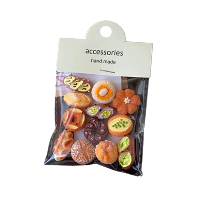 Jufu French-style Alkaline Water Bread Magnetic Mini Realistic European Bread Refrigerator Magnet Baking Memo Decorative Creative Cute High-Value Resin Magnetic Sticker Decoration