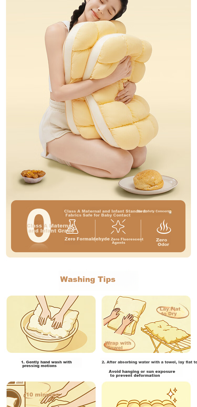 JD Original Puff Pillow, Soft And Fluffy Pillow with Antibacterial And Anti-Mite Properties, Class A Maternity And Baby Grade Soft Pillow, 40x60cm 7