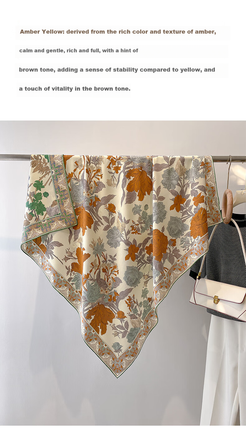 Hangsilu 22 Micron Silk Scarf for Women, Iro Silk Shawl, Birthday Gift for Mom And Elders, High-End Mid-Autumn Festival Present 9