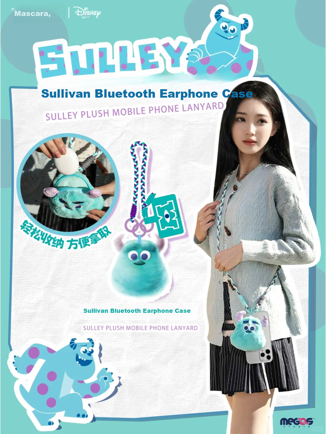Disney Judy Phone Lanyard, Mini Cartoon Plush Earphone Strap, Crossbody Phone Bag 3