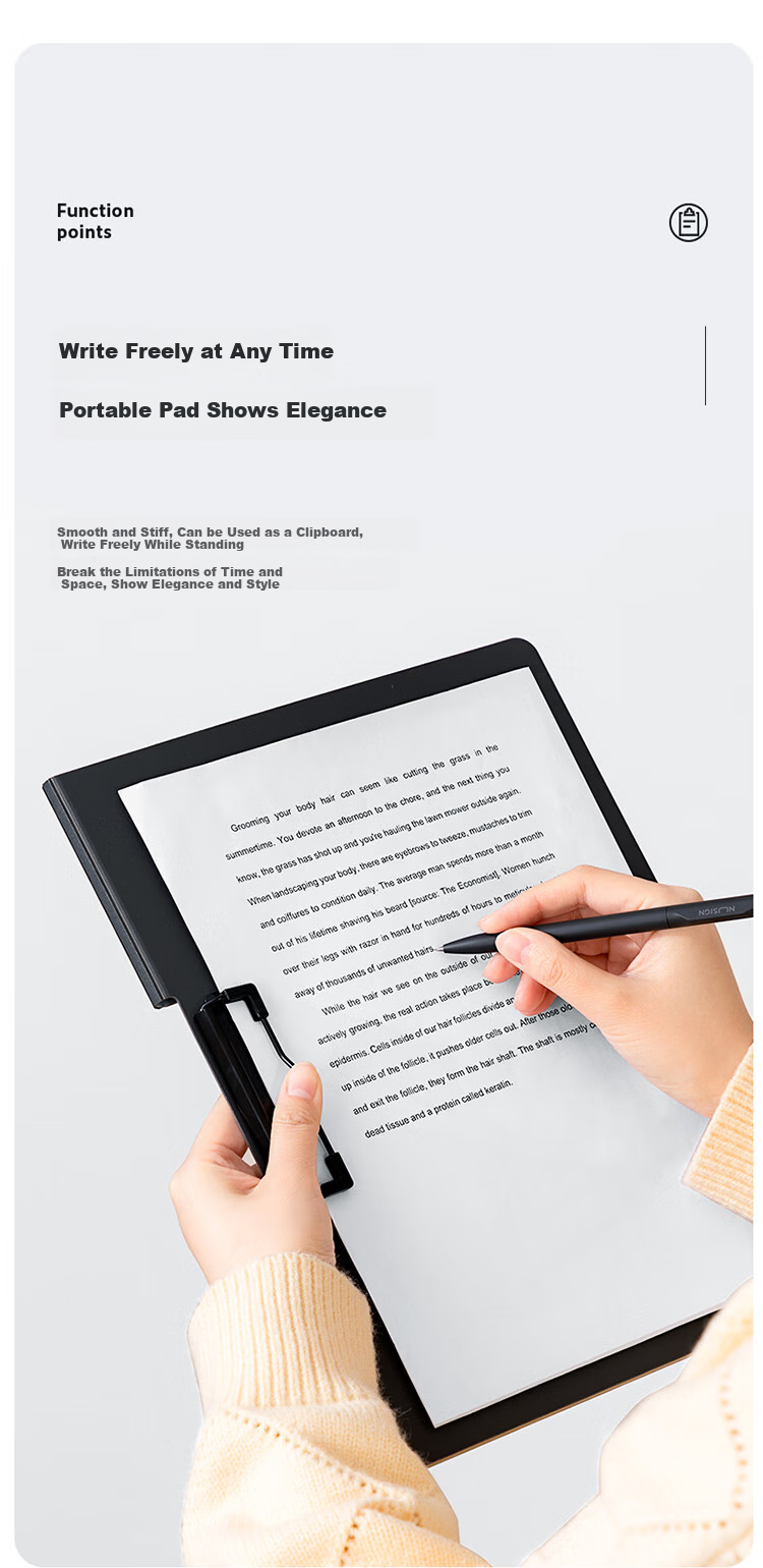 Deli A4 Vertical Folding Clipboard, Conference Folder, Thickened Hard File Folder, Poetry Recitation Contract Clipboard, Exam Paper Storage Folder 5016 White 2