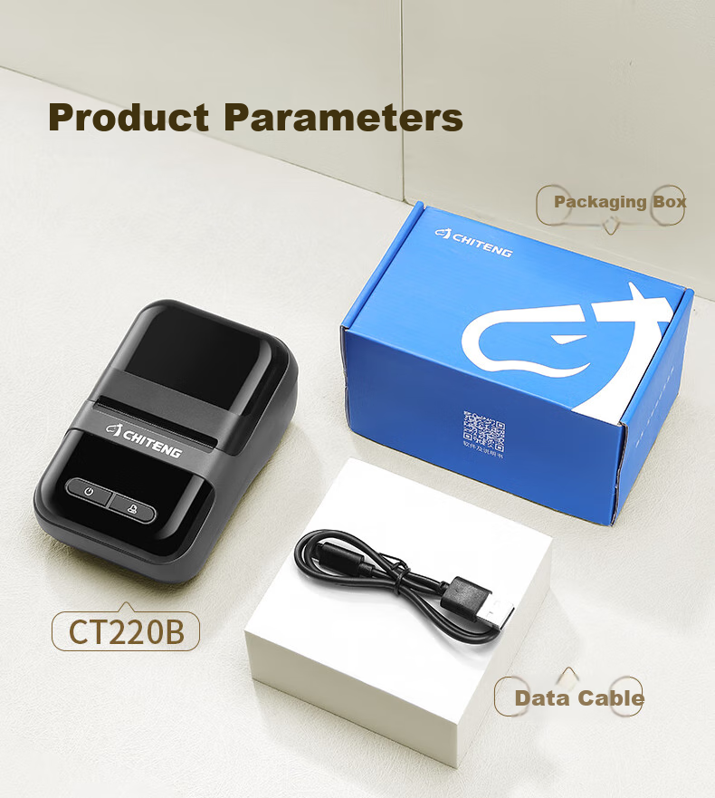Chiteng Label Printer Barcode Sticker, Mobile Phone QR Code, Clothing Tag, Supermarket Milk Tea Commercial Food Price Thermal Label Machine CT221D Versio 12