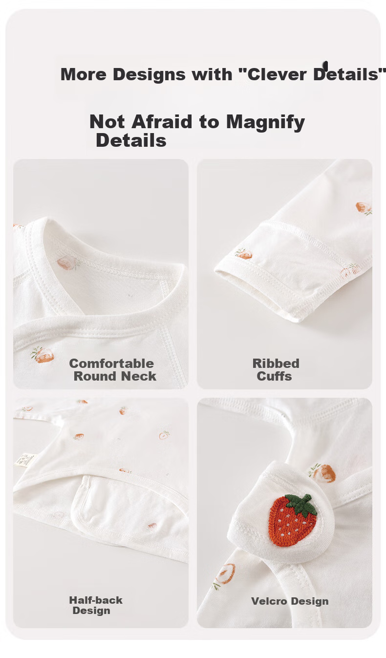 Aibaoshi Baby Clothes Summer Newborn Half-Back Shirt, Infant Home Wear Monk Robe Cute Strawberry T167 Size 59 20