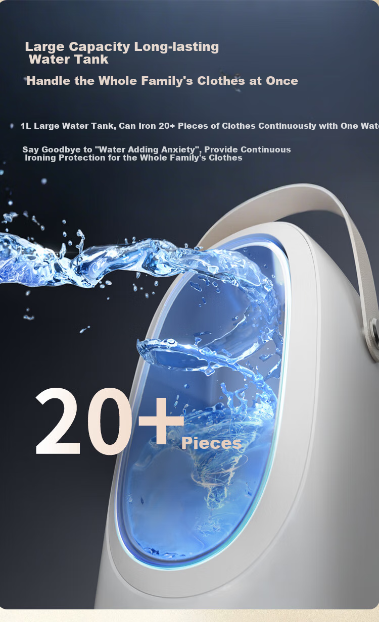 PHILIPS Desktop Space-Saving Iron, Handheld Home Small Garment Steamer, Maximum Steam Output 84g/min, 1L Bean-Shaped Iron STE0950/70, Peach Steam Bag 24