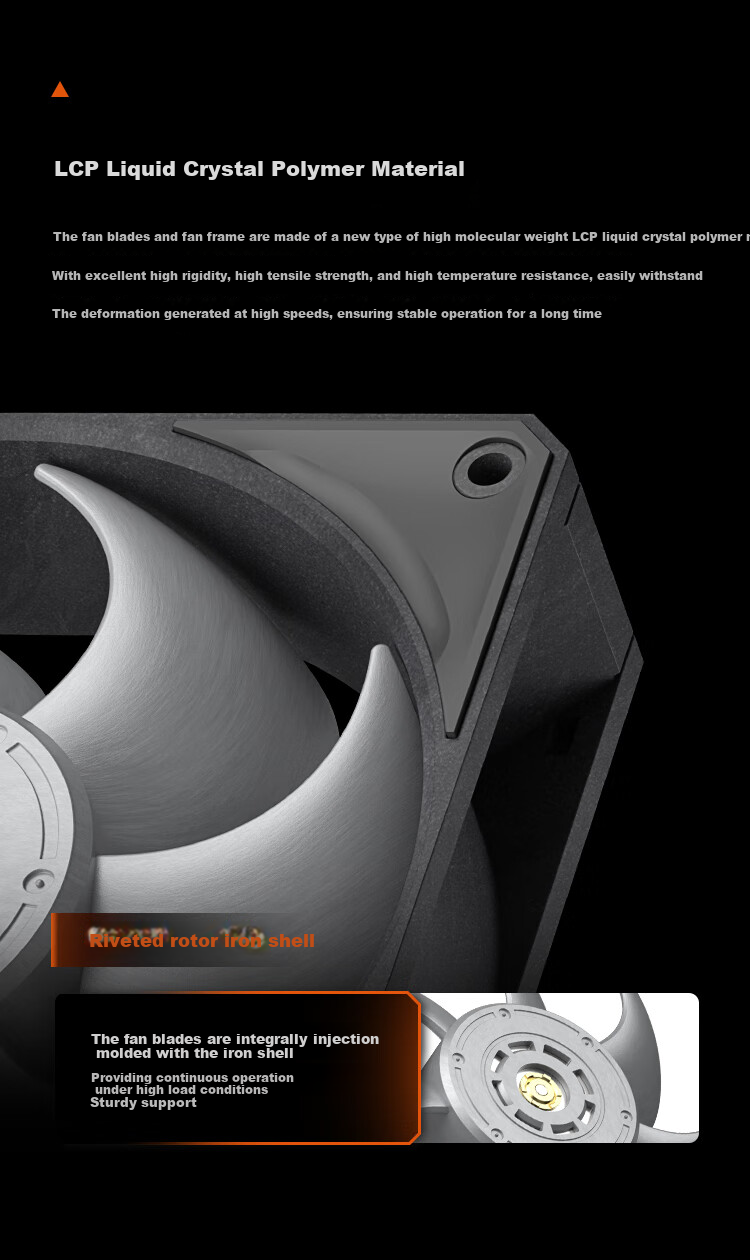 PCCOOLER Beast F9R120, Full LCP Industrial Grade High Performance High Air Pressure 12cm Computer Cooling Fa 7