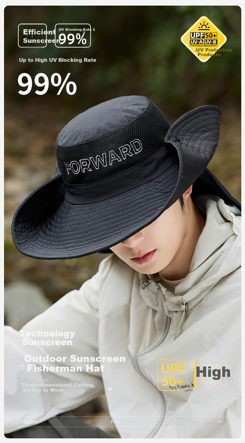 GRGN Sun Protection Hat for Men, Sun Visor Hat, Fishing Hat, Hiking Cap, Sun Hat, Outdoor UV Protection Wide Brim Hat for Me 1