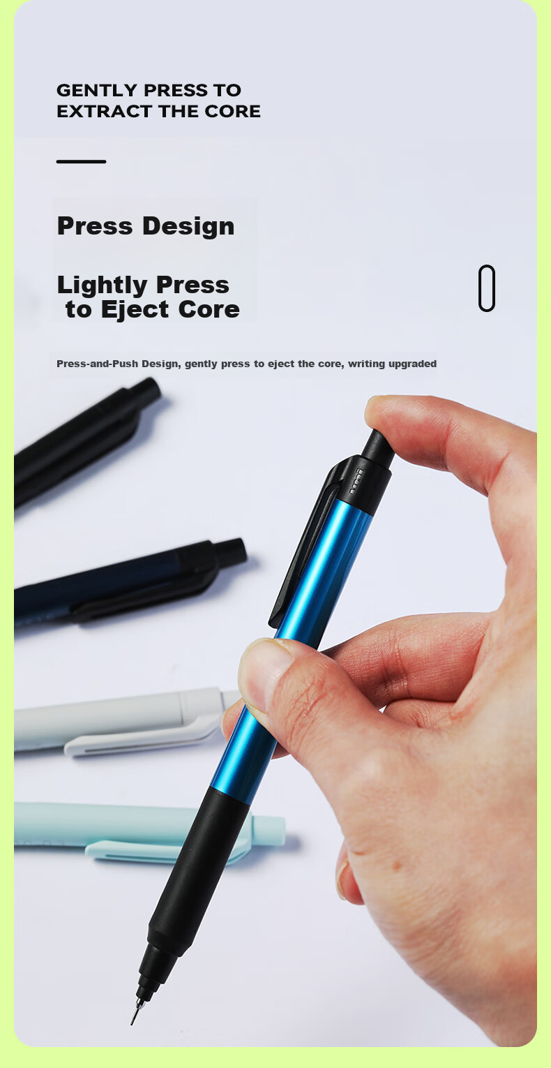 Uni Mitsubishi Black Technology Lead Core Self-Rotating Automatic Pencil Upgraded Version KURU TOGA, Break-Resistant Lead, 0.5mm, Student Writing And Exam Practice Pencil, M5-KS Navy Blue Barrel 1