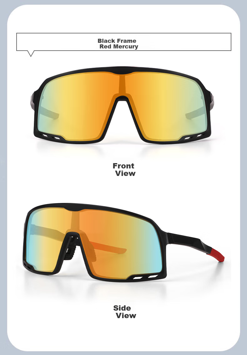 DRATRA Men's Sunglasses Outdoor Windproof Sandproof Mountain Cycling Marathon Sports Protective Large Frame Sunglasses 4