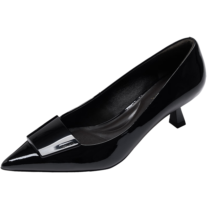 Le Saunda 2026 Spring New Elegant Pointed Toe Commuting Stiletto Pumps for Women 61511 Midnight Black BKP Size 35