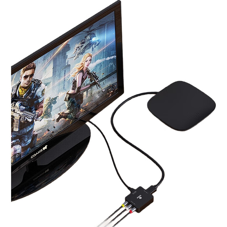 Конвертер BIAZE HDMI в AV (3RCA) с USB-питанием, для подключения ноутбуков, ТВ-приставок к телевизору, 1.8 м