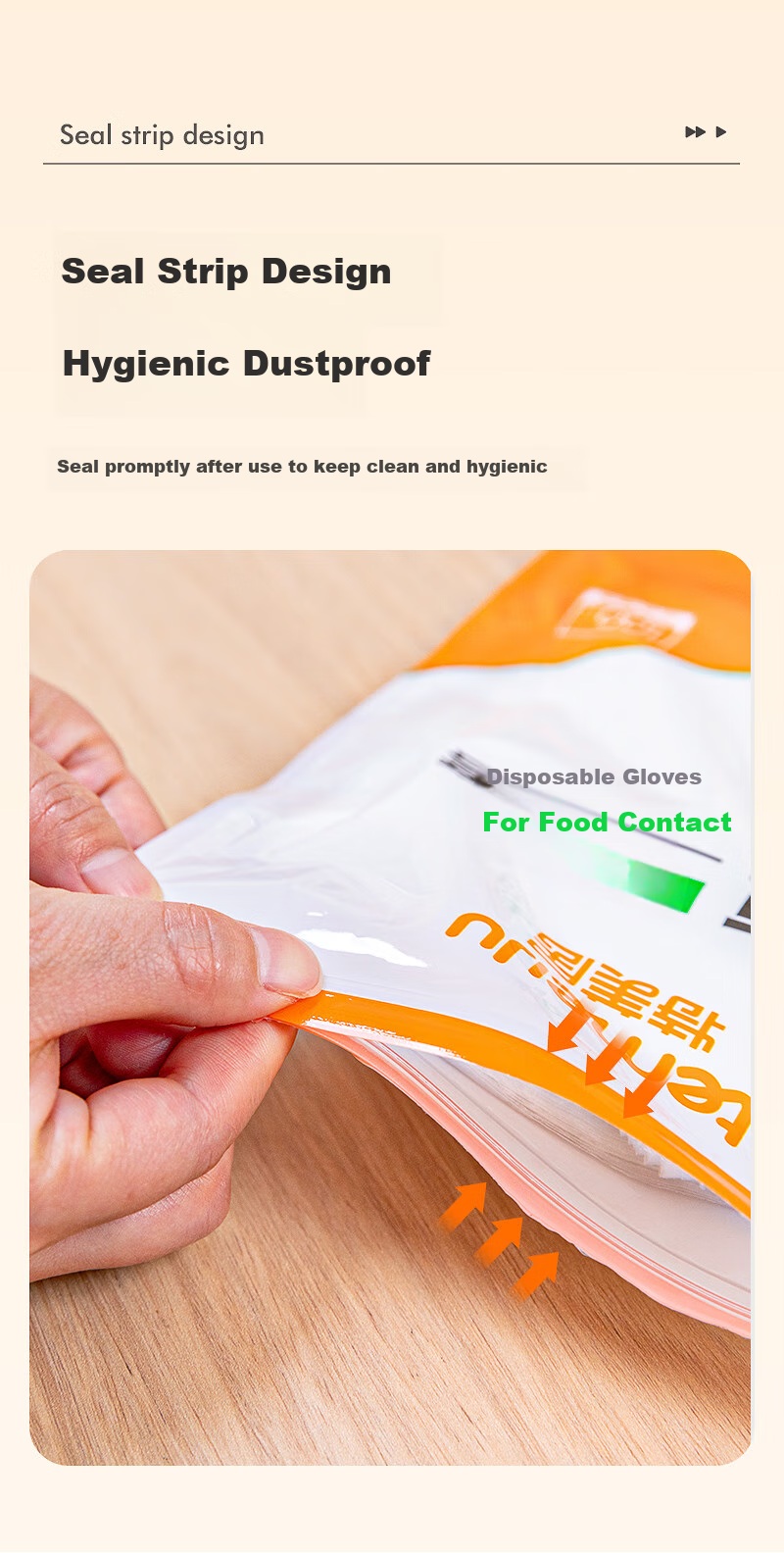 Temeiju Disposable Gloves, Food-Grade, 100 Pieces, Extra Thick, Transparent Plastic, Thickened for Kitchen, Dishwashing And Catering 8