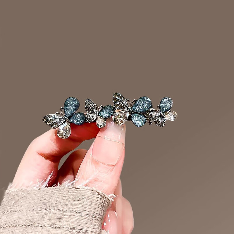 CHIMERA Rhinestone Hollow Butterfly Side Clip Duckbill Hairpin Small Hair Clip Women's Hair Accessory Birthday Gift