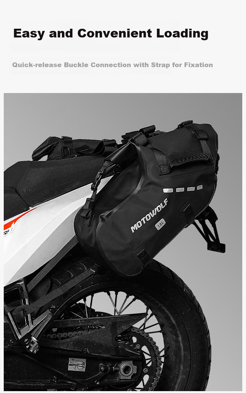 MOTOWOLF Motorcycle Rear Seat Cover, Rider Riding Bag, Waterproof Bag, Wear-Resistant Tail Bag, Hanging Bag, Motorcycle Equipment Side Bag, Large Capacity 4