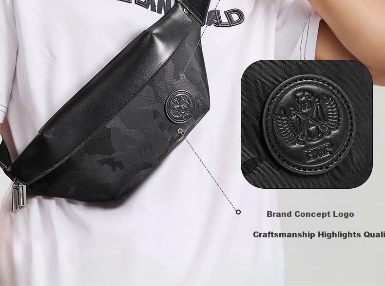 BVP Camouflage Chest Bag for Men, Cowhide, 2026 New Style, Shoulder Bag, Multifunctional Crossbody Bag, Small Backpack, Birthday Gift 18