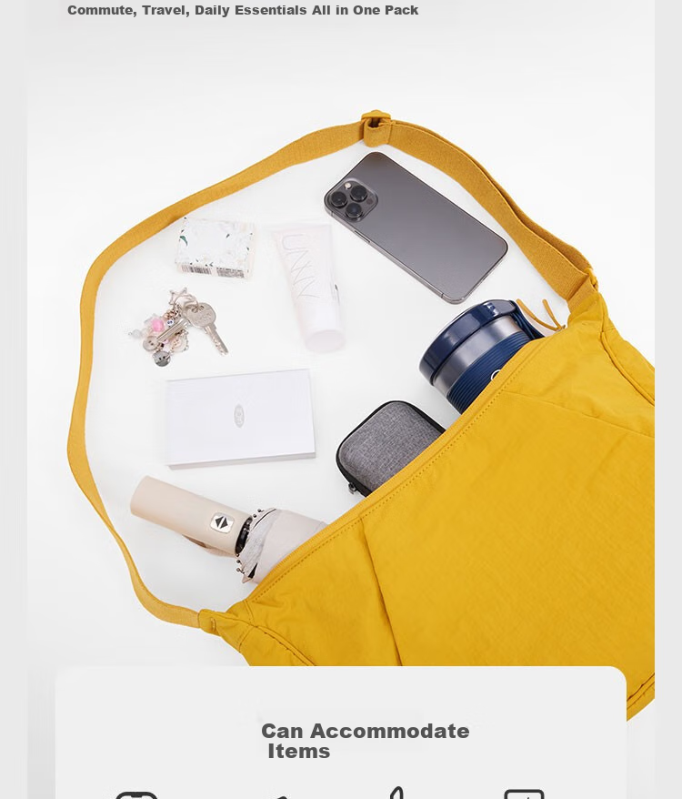 JD Original Casual Unisex Couple Shoulder Dumpling Crossbody Bag 7L Beige 3