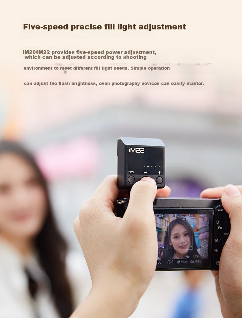 Godox IM22 Flash, Compact Hot Shoe Interface Universal Camera Hot Shoe Flash, Small Cube Portable Outdoor Shooting Portrait Digital Mirrorless Camera Flash [White] 5