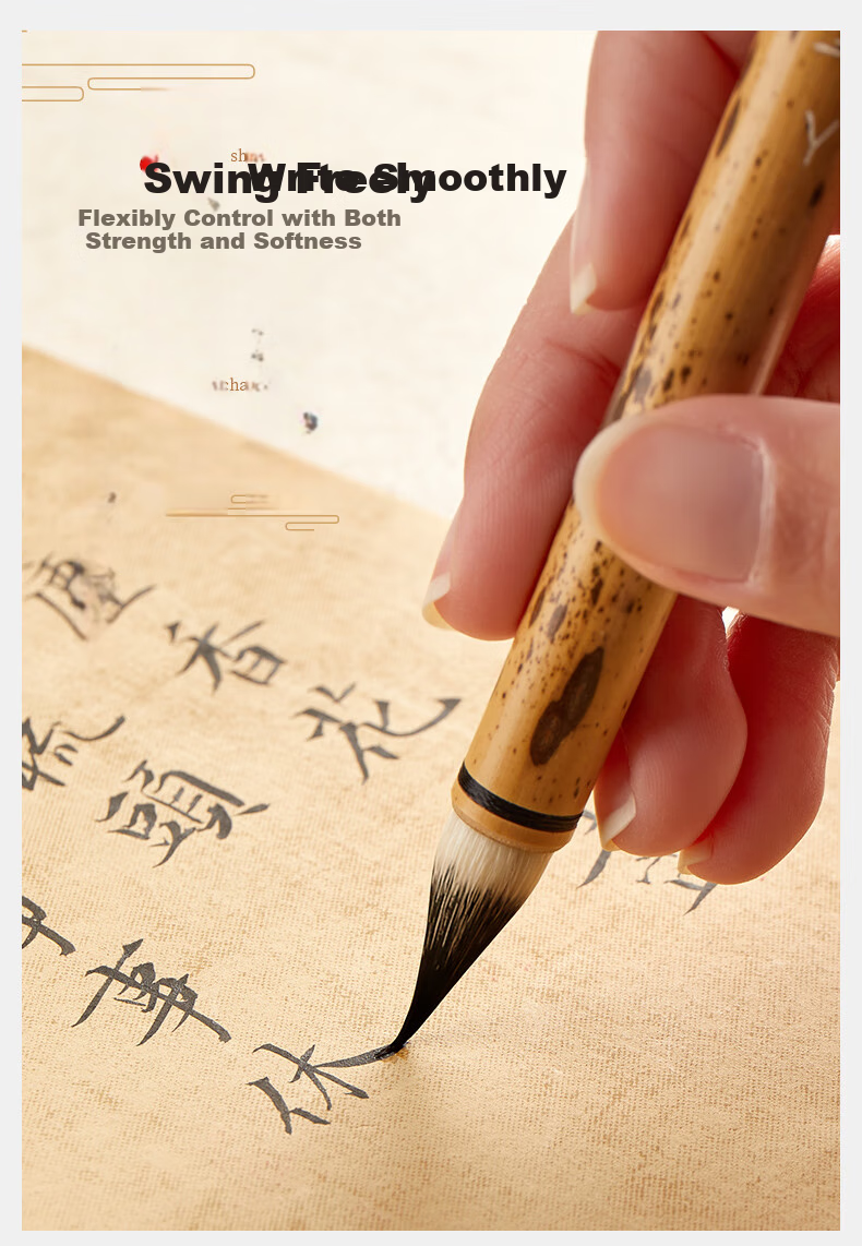 Liupintang Calligraphy Brush, Large Professional-Grade Brush Pen, Suitable for Regular Script, Adult Beginners, Chinese Painting And Calligraphy Practice, High-Quality Soft Brush, Huanxue Xiangmei, Large Size 6