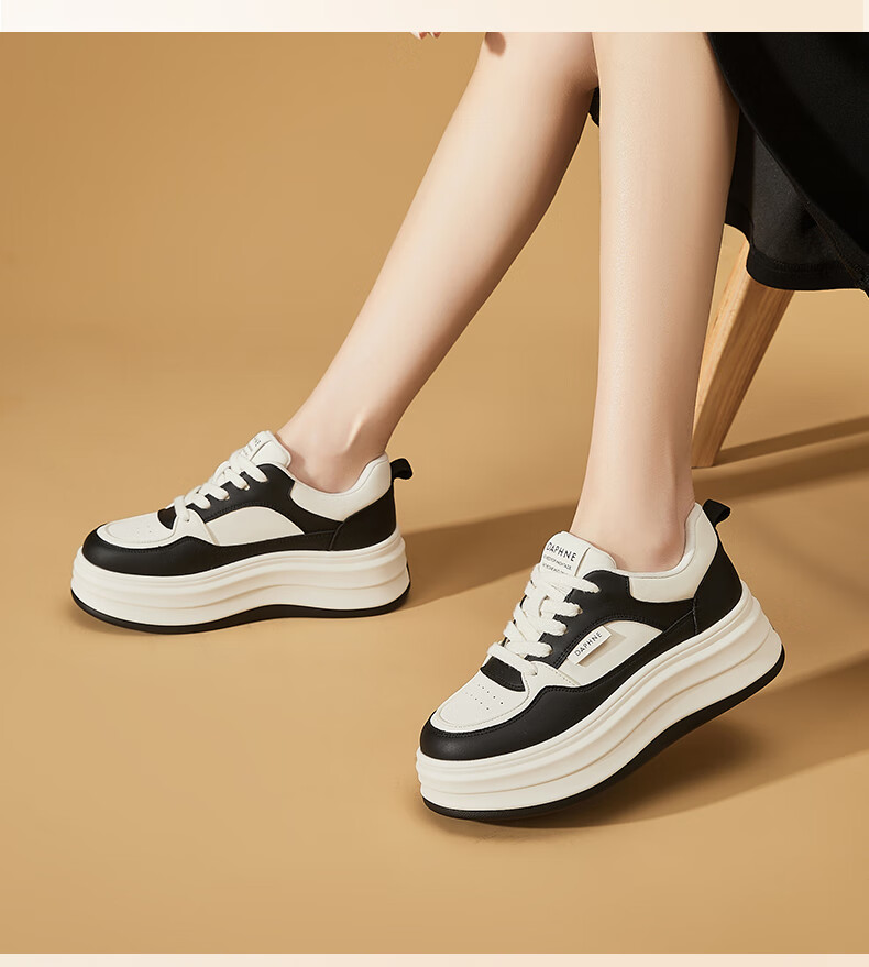 DAPHNE Women's White Sneakers 2026 New Spring Casual Thick-Soled Sports Shoes Women's Skate Shoes 7